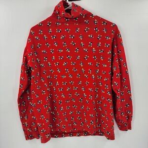 Vintage disney 90s mickey mouse shirt long red medium small